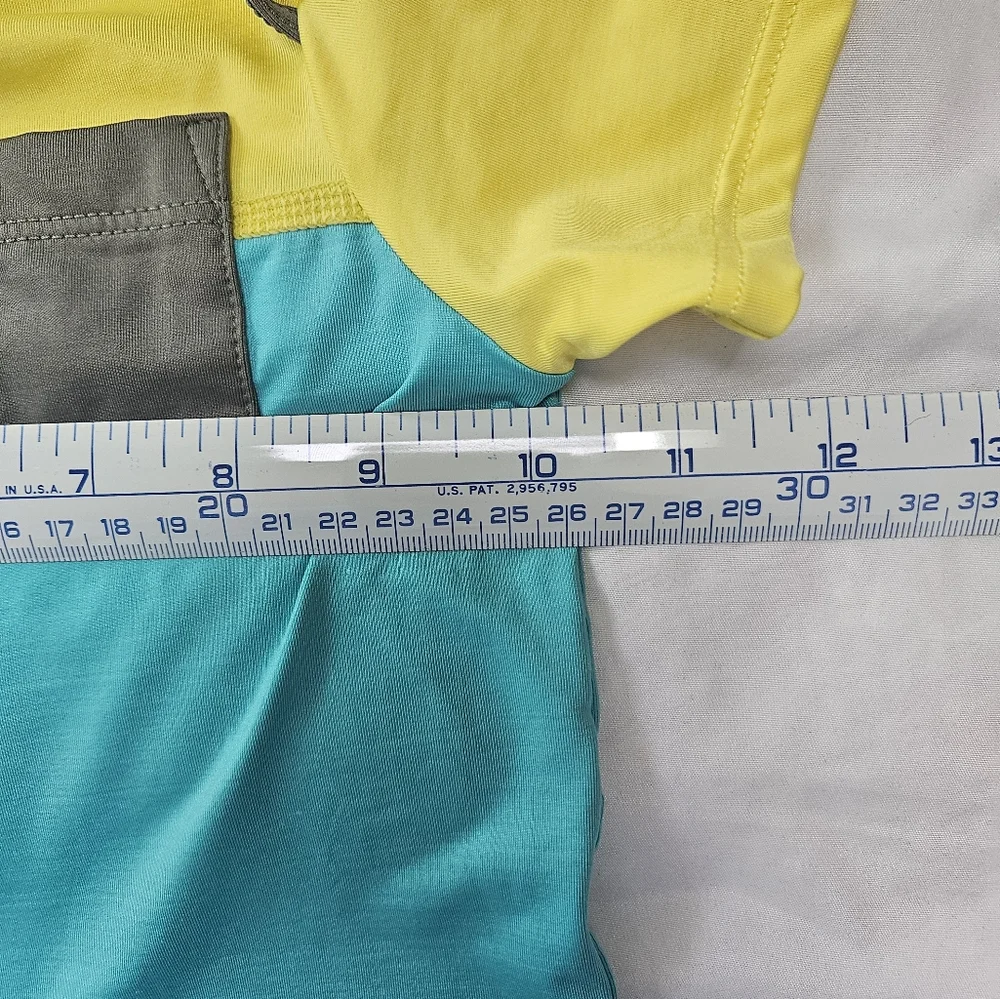 Patagonia Rash Guard Short Sleeve Top Unisex Size 6-12 Months Teal And Yellow
